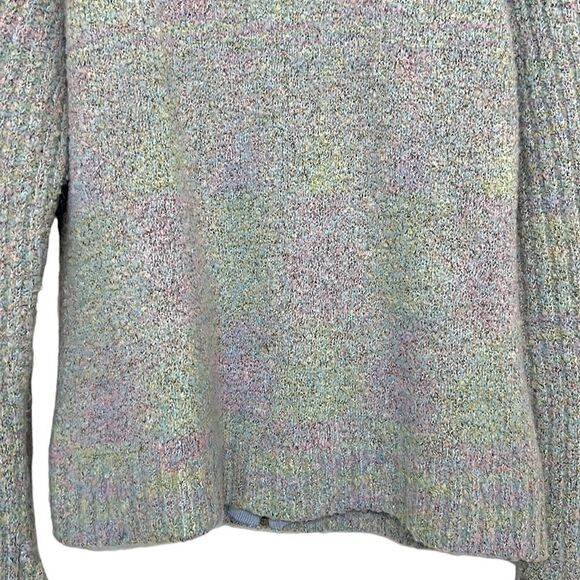 Full Zip Sweater Woman’s Size Large Flyshacker Colorful Knit Pockets Wool Blend - Picture 9 of 11